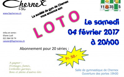 Loto 4 février – Salle de gym de Chernex